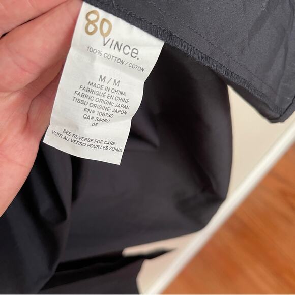 Vince Midi Pleated Pocket Shirtdress Black Size M NEW - Picture 4 of 5